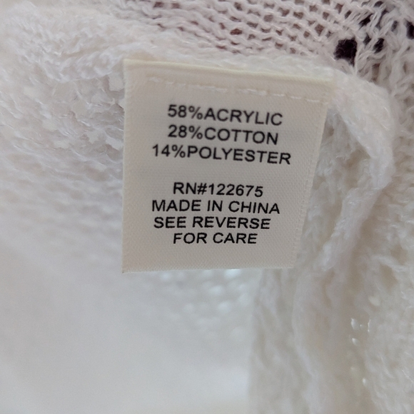 Elegant Womens (Large) Off-White/Cream Knit Crochet Lightweight Cardigan/Sweater - Picture 11 of 13